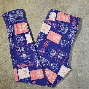 LuLaRoe Disney Toy Story Leggings Blue Tall Curvy Lounge Pants Pixar 12-18 Soft